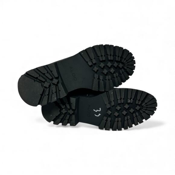 ALDO Mena Black Platform Lug Sole Chunky Slip On Casual Loafers Women's Size 8M - Picture 7 of 10